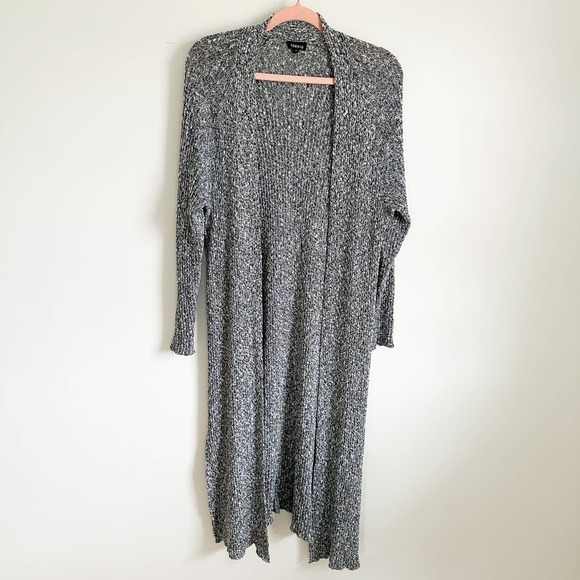 Torrid Gray White Marled Long Duster Cardigan Sweater sz 3 S/M - Picture 8 of 11